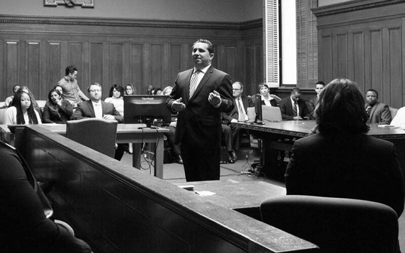 Photo of attorney Brian D. Spitz in courtroom