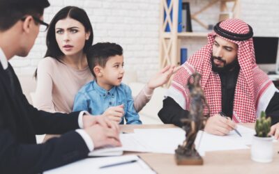 Frustrated employee looking at court papers in confusion.