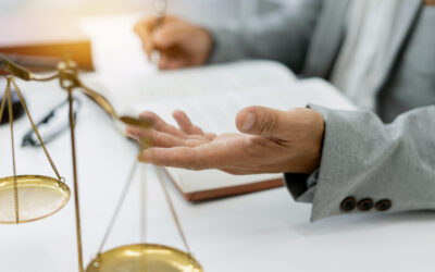 Nervous employee giving deposition testimony during workplace case