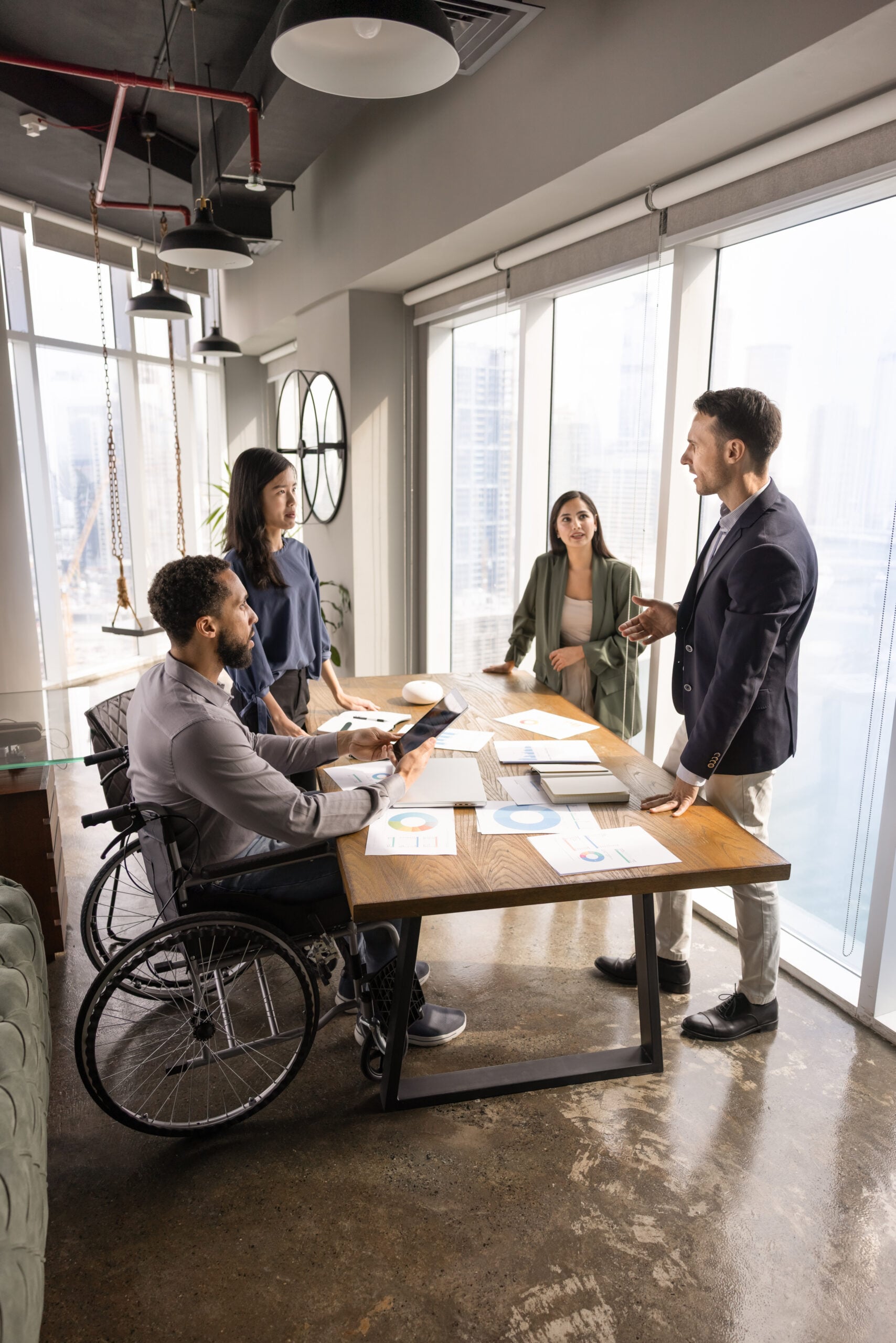 Employee meeting with a human resources representative to discuss a reasonable disability accommodation under the Americans with Disabilities Act (ADA).
